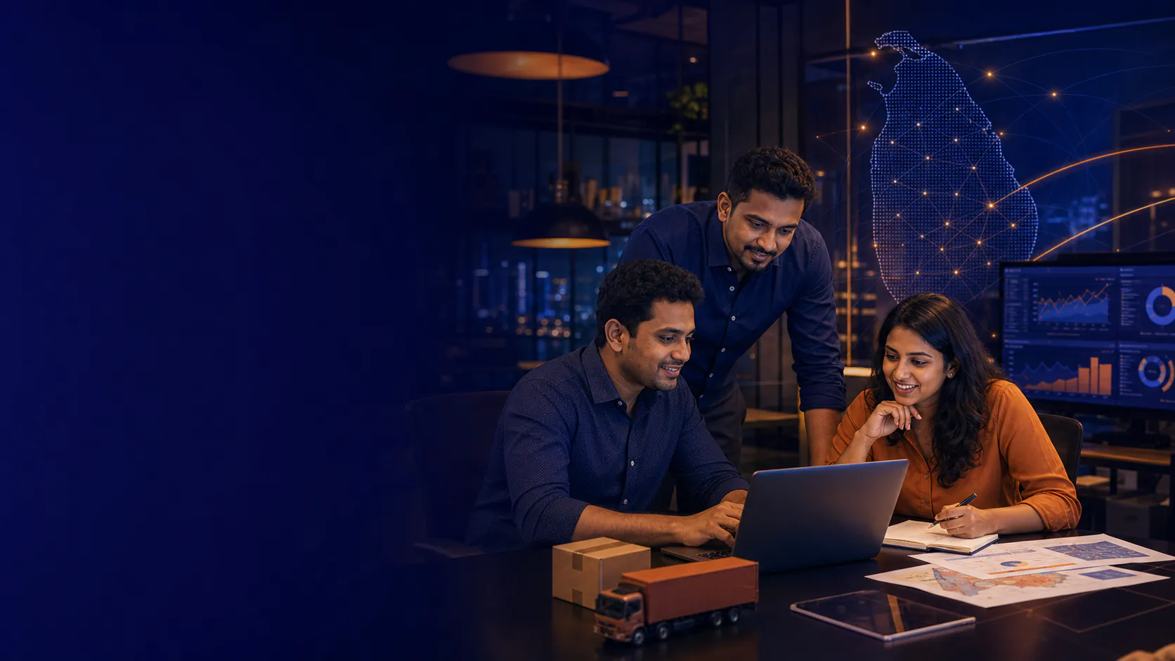 Sri Lankan professionals collaborating across technology and commerce